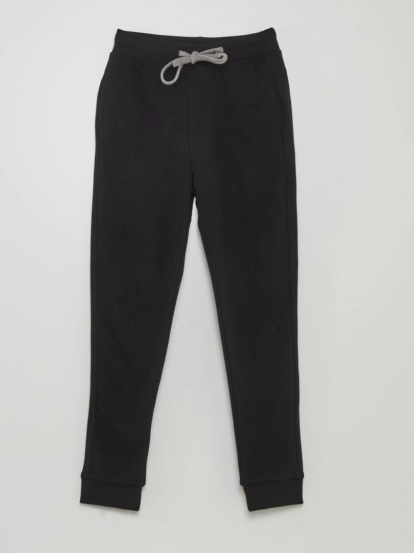 Pantalon de jogging en coton uni Mixte noir
