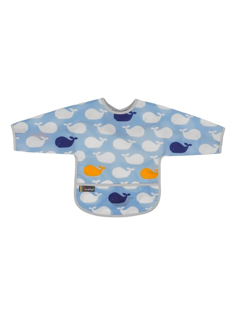 Bavoir Manches longues 12 24 mois Whales Bleu