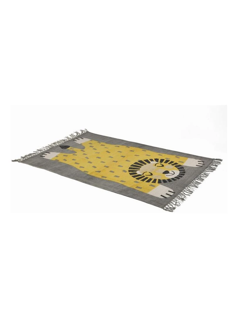 Tapis Coton Lion Baba par Nattiot   Nattiot   Gris