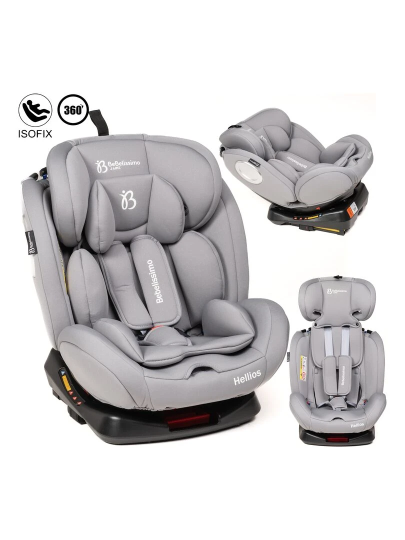 BEBELISSIMO Siège auto Isofix pivotant 360 ° groupe 0+/1/2/3 (0 36kg) Hellios gray /gray Gris