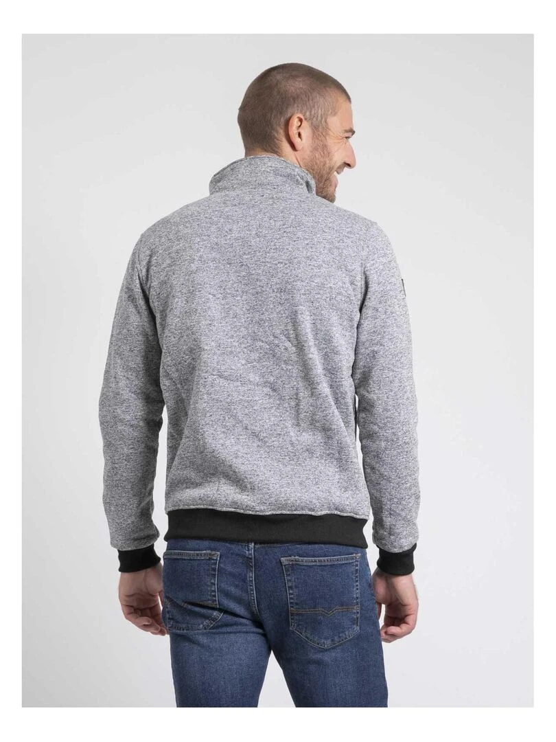 Sweat zippé col montant WOMBAT Gris