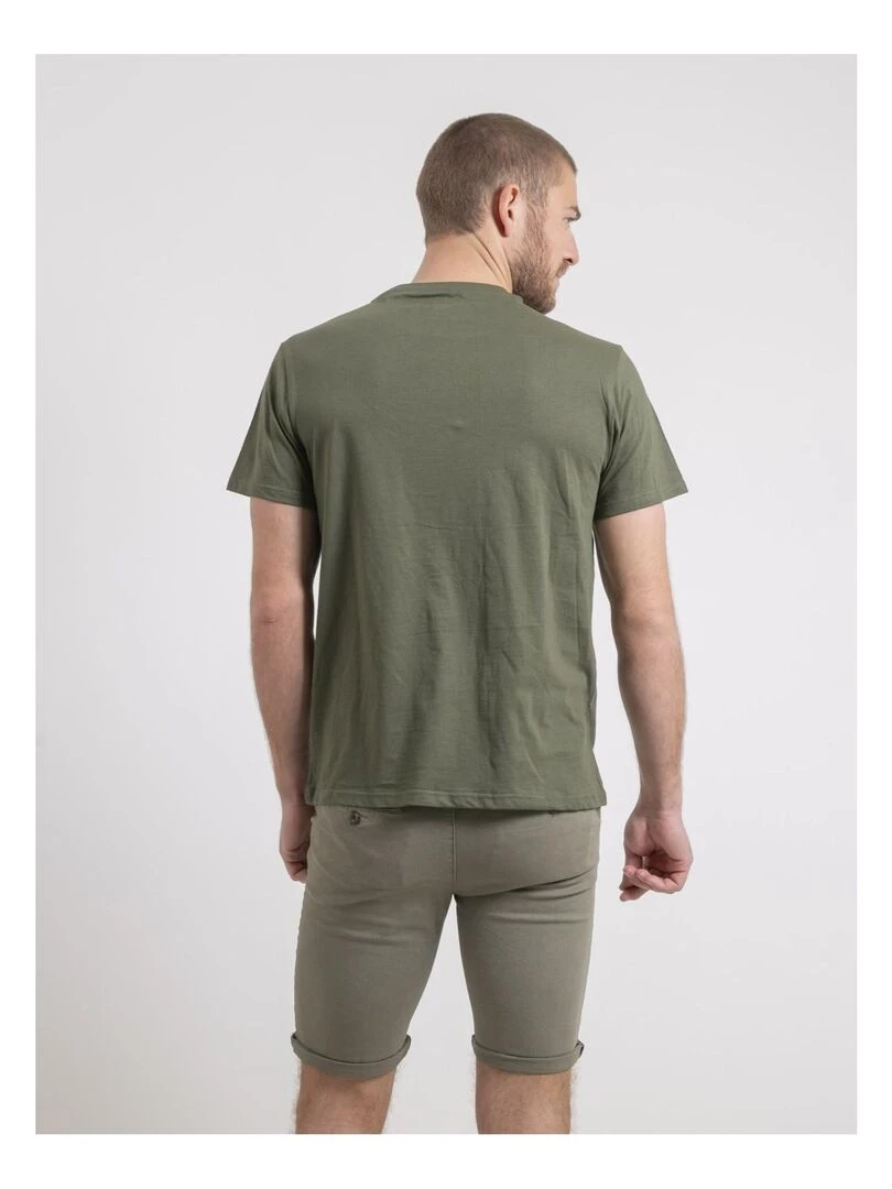 T shirt col rond pur coton NOULAME Kaki