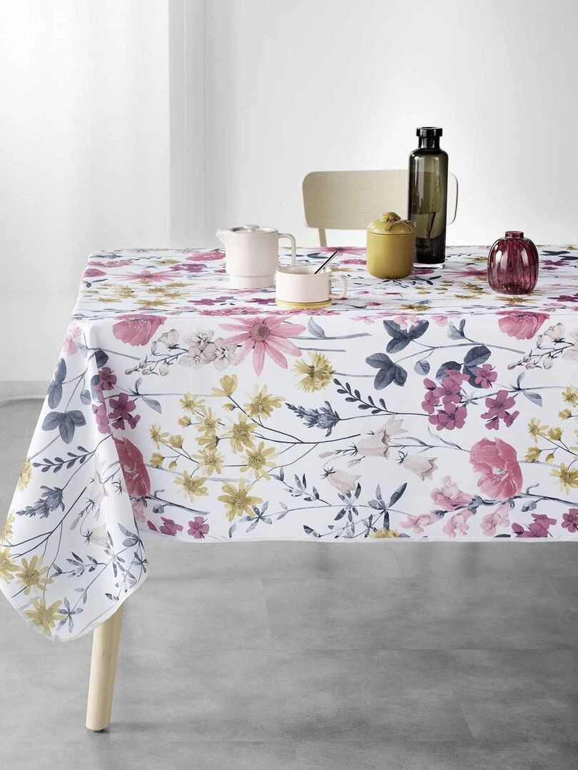 Nappe rectangle en polyester imprimée   Blanc
