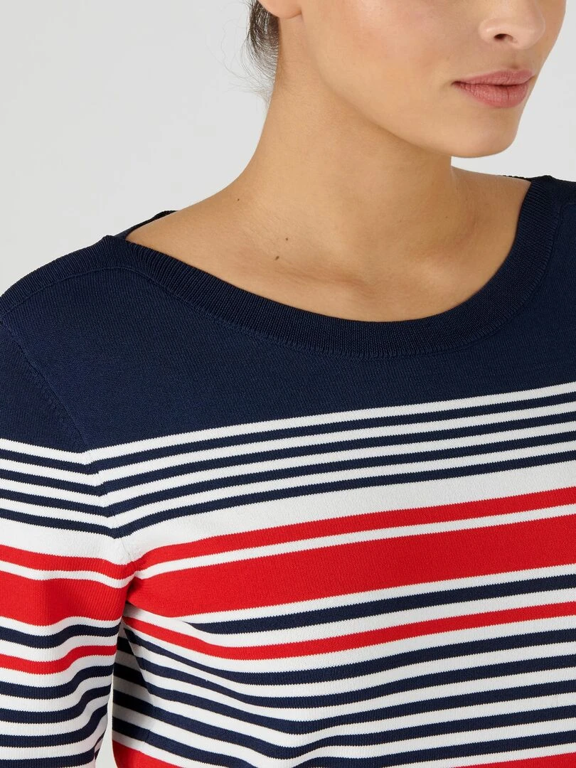 Pull esprit marinière Damart Rouge