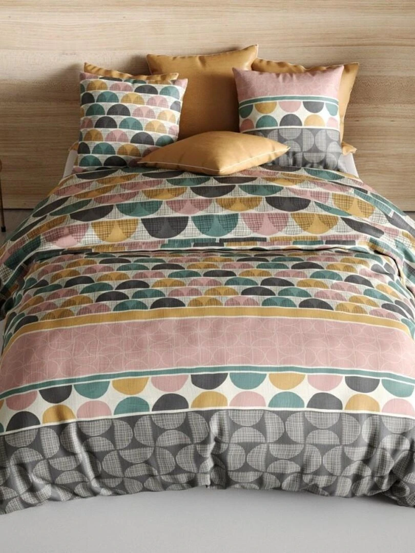 Housse de couette Thanos + taie(s) coton 57 fils Rose