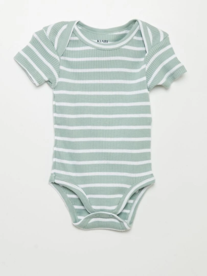 Lot de bodies en jerhsey   3 pièces   Vert