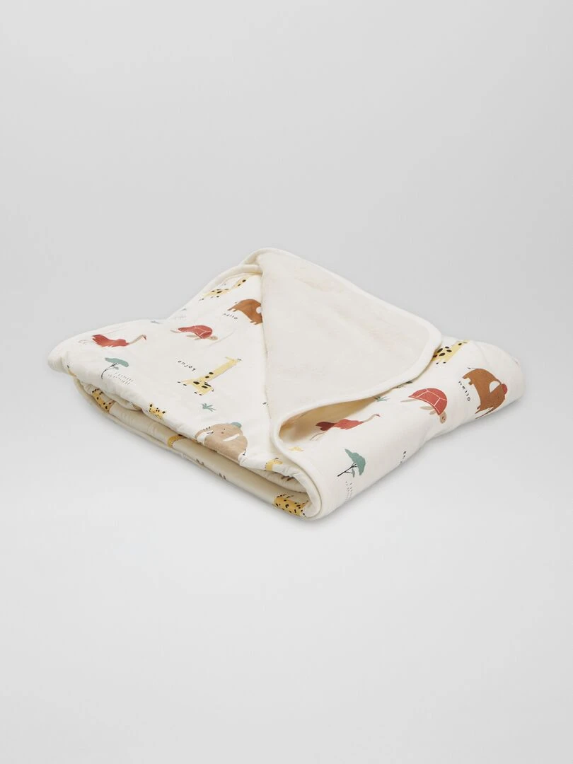 Couverture en jersey et polaire Beige