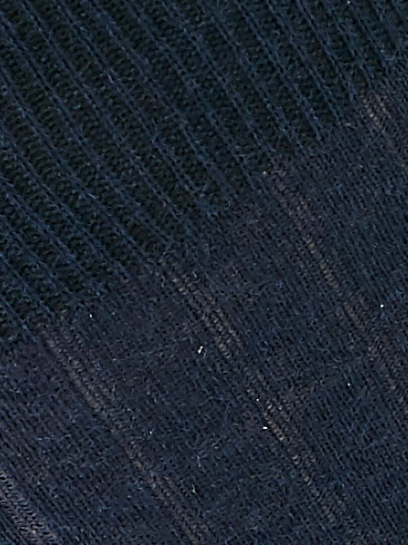 Lot de 2 paires de mi bas mélange laine Mérinos   Damart   Bleu marine