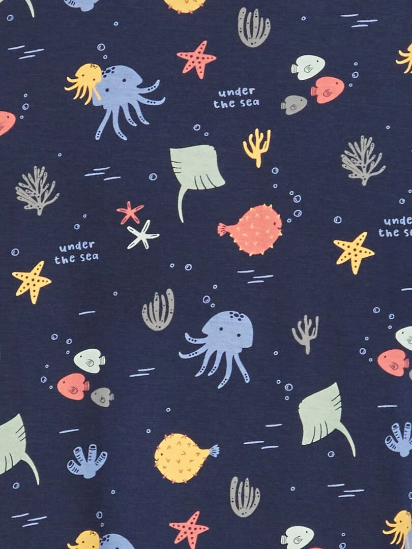 T shirt loose imprimé Bleu marine