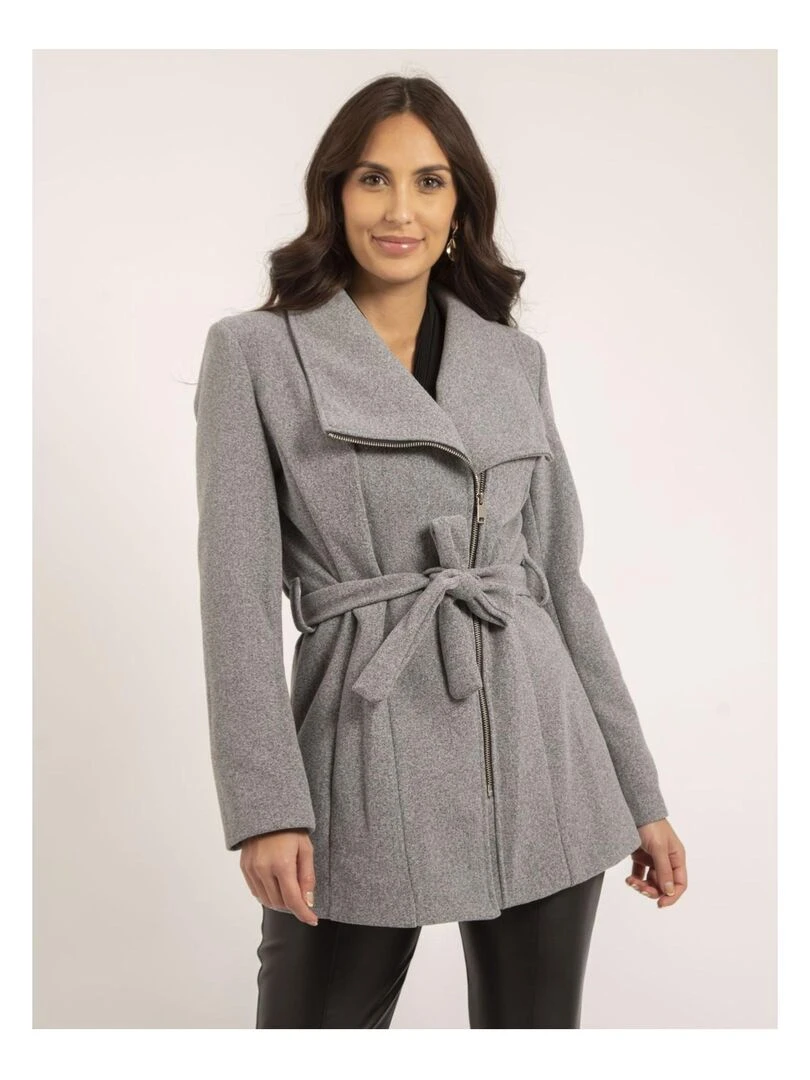 Manteau court zippé UWAYS Gris