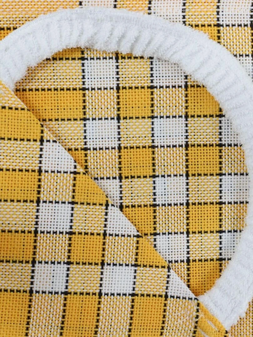 Lot de 10 bavoirs coton carreaux vichy CLEAN Jaune