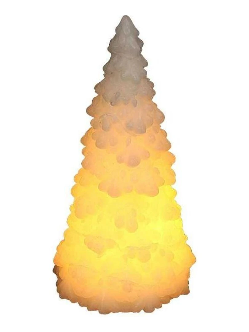 Sapin en parafine décoration lumineuse leds H20 piles Jaune