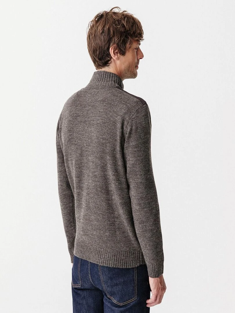 Pull bi matière 30% laine   Damart   gris anthracite
