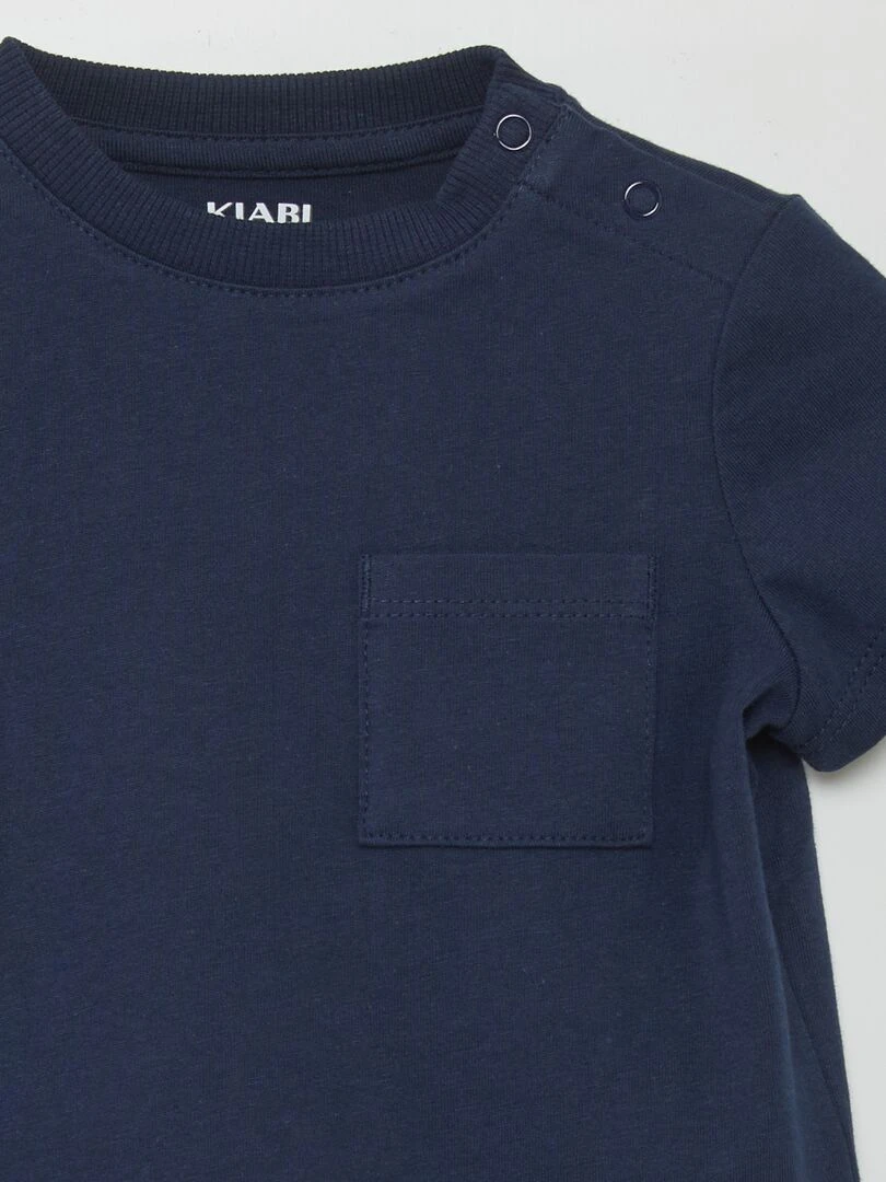 T shirt à manches courtes avec poches Marine