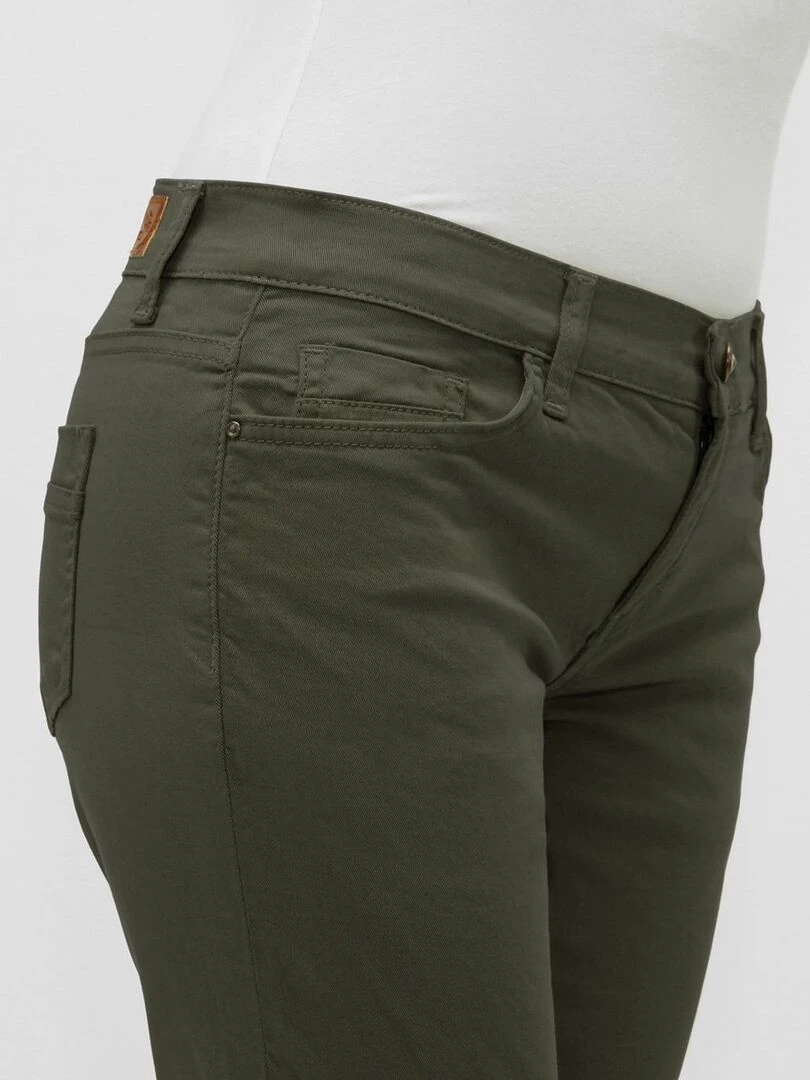 Pantacourt gabardine stretch POEMA 'Rica Lewis' Kaki