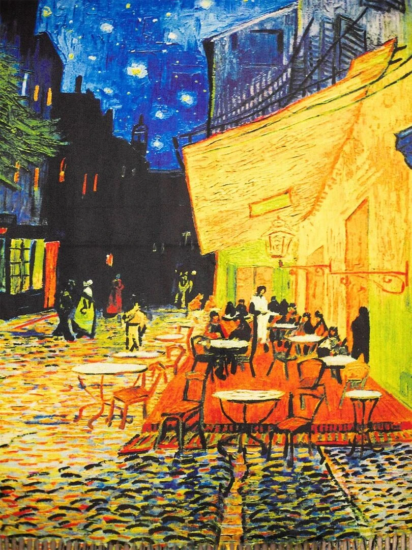 Echarpe "Terrase du café le soir" Van Gogh Kebello   Bleu