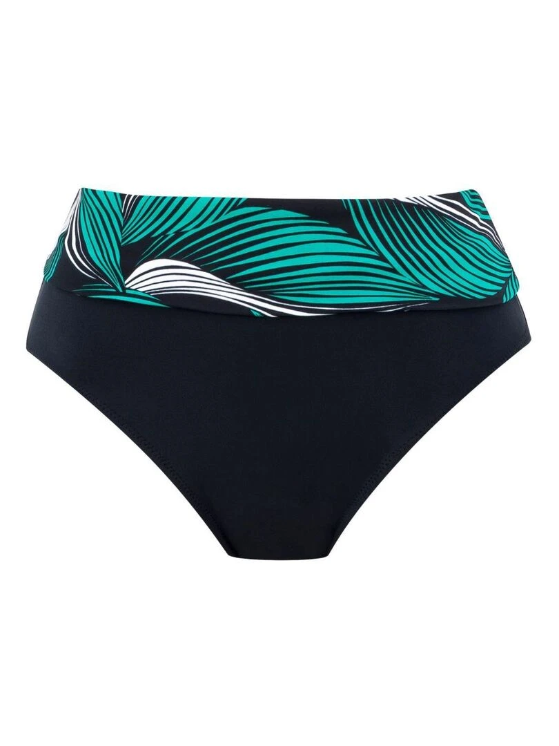 Bas de maillot de bain taille haute ceinture ajustable Saint Lucia   Noir