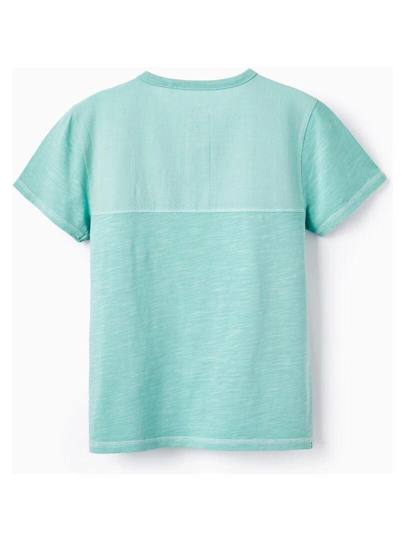T Shirt en Coton avec Poche pour Garçon manches courtes Vert