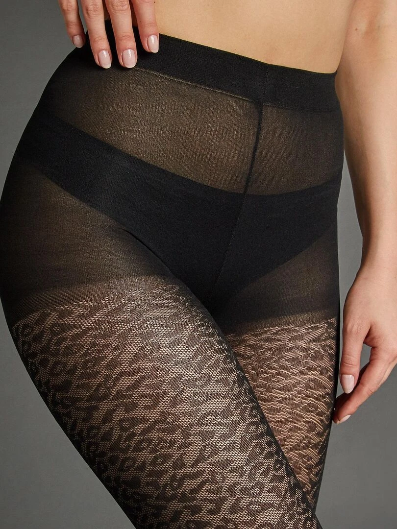 Collant fantaisie 50 deniers Alessia   RougeGorge Lingerie   Noir