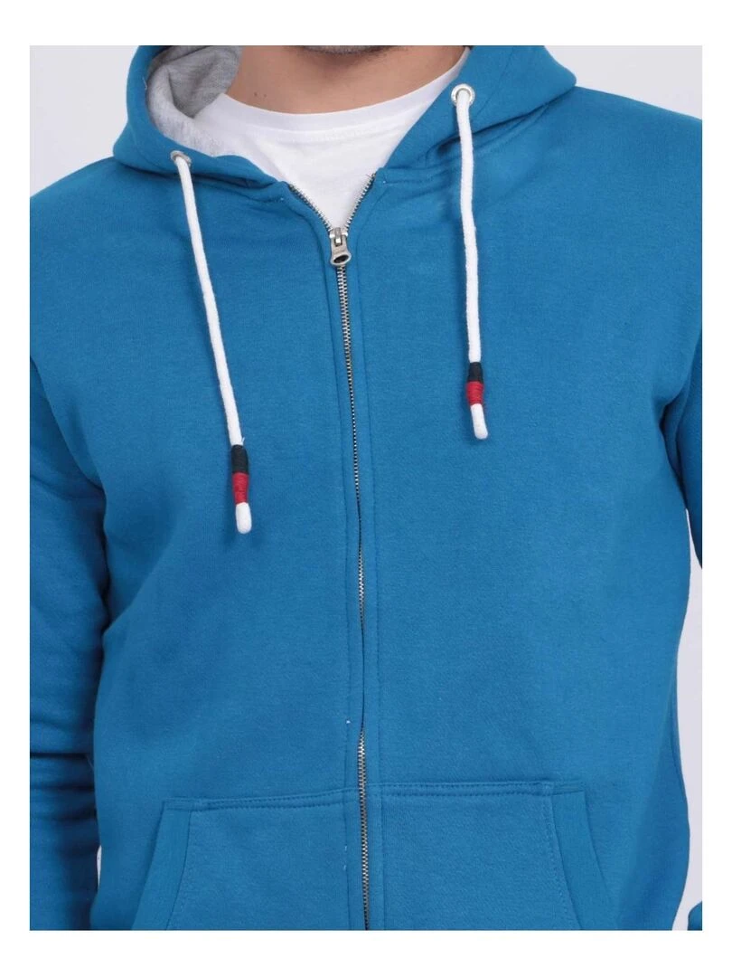 Sweat zippé capuche WAMS   Bleu roi