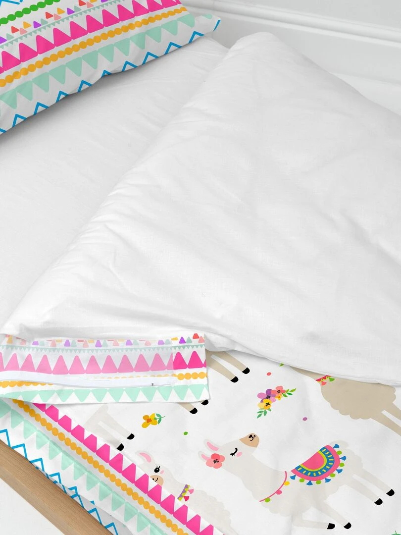 Couchage prêt à dormir Sans couette Cute llamas "Happyfriday" Multicolore