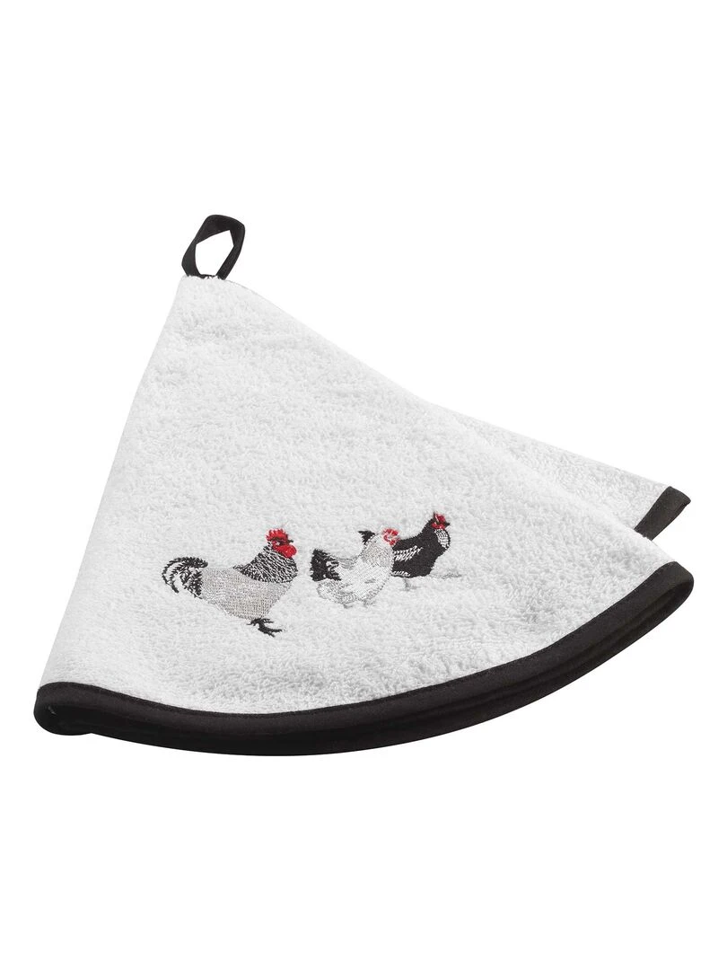 Essuie main Torchon Auberge anthracite Blanc