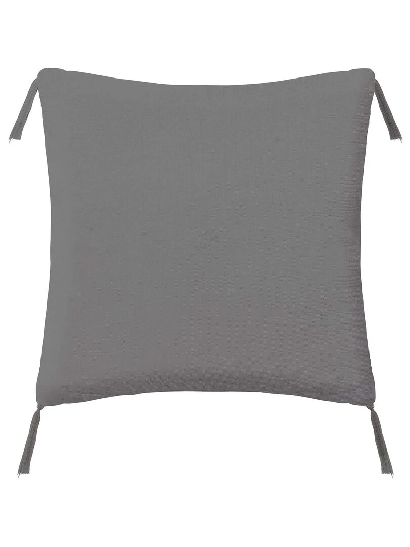 Coussin imprimé en lin Gris clair