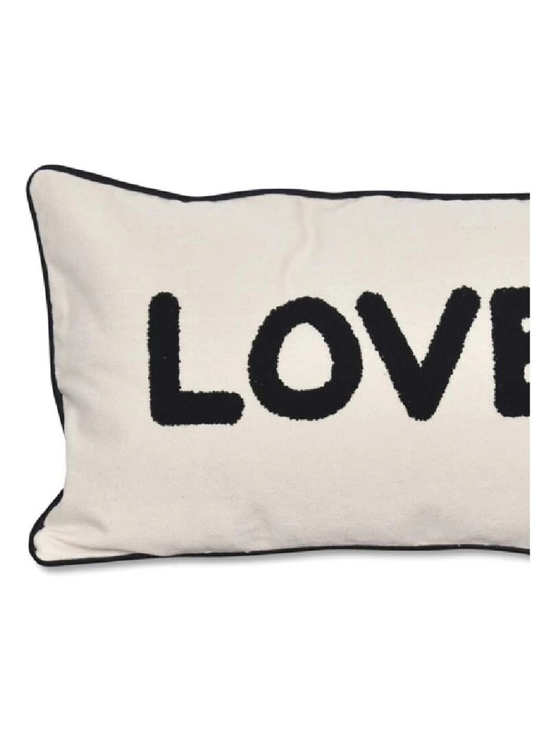 Coussin en toile Love Beige