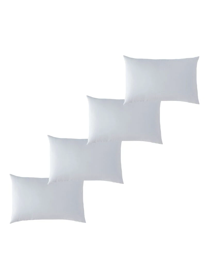 Lot x4 Taies d'oreiller 40x60 cm 100% coton Bio 'Ptit Basile' Bleu ciel