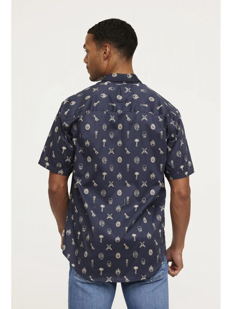 Lee Cooper   Chemise manches courtes coton regular DEMIO   Bleu marine