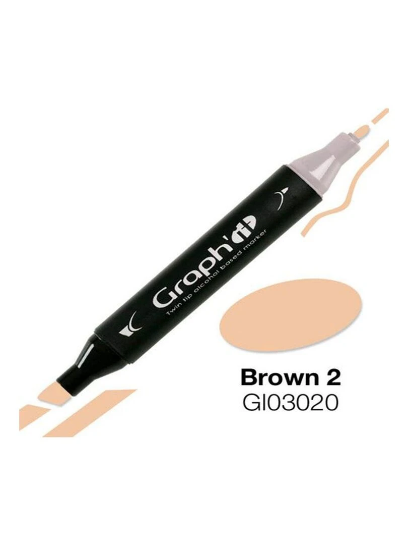 Marqueur Graph'It à double pointe   Marron 2   N/A