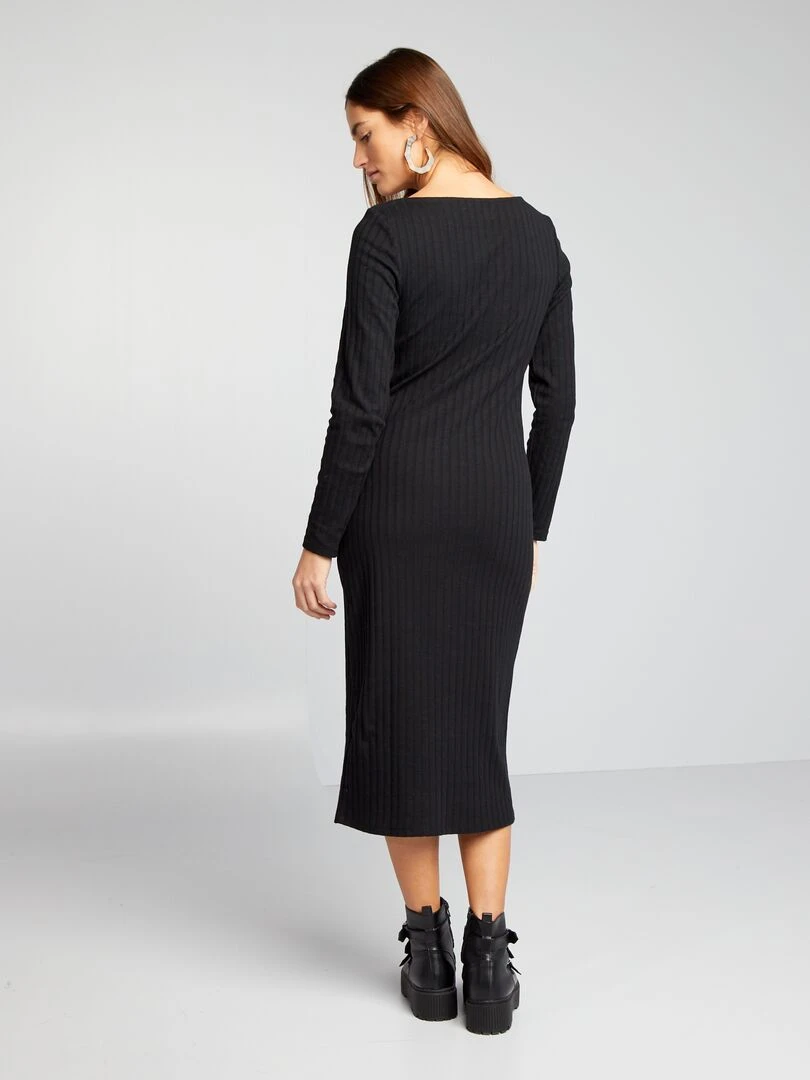 Robe côtelée   noir