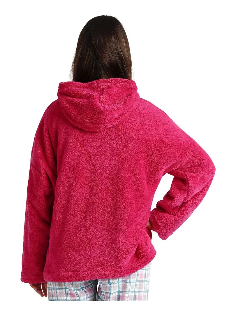 Sweat shirt à capuche Basica Rose