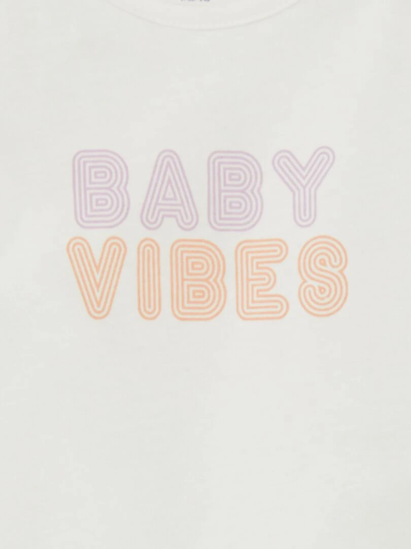 T shirt en coton imprimé Blanc