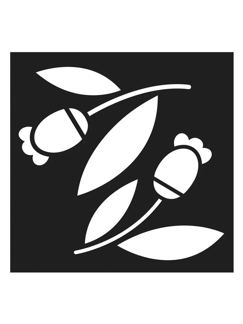 12 Pochoirs 9 x 9 cm   Boules de Noël et végétaux   N/A