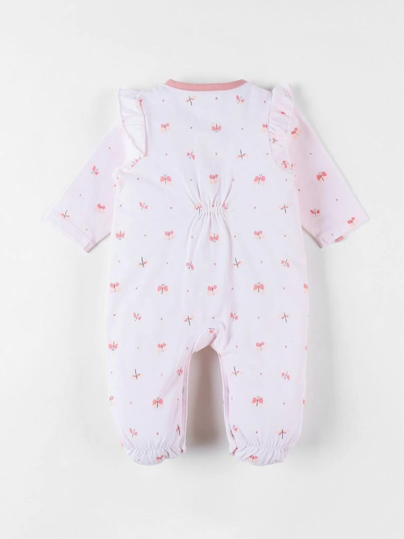 Pyjama 1 pièce papillons en jersey clair Noukie's Rose