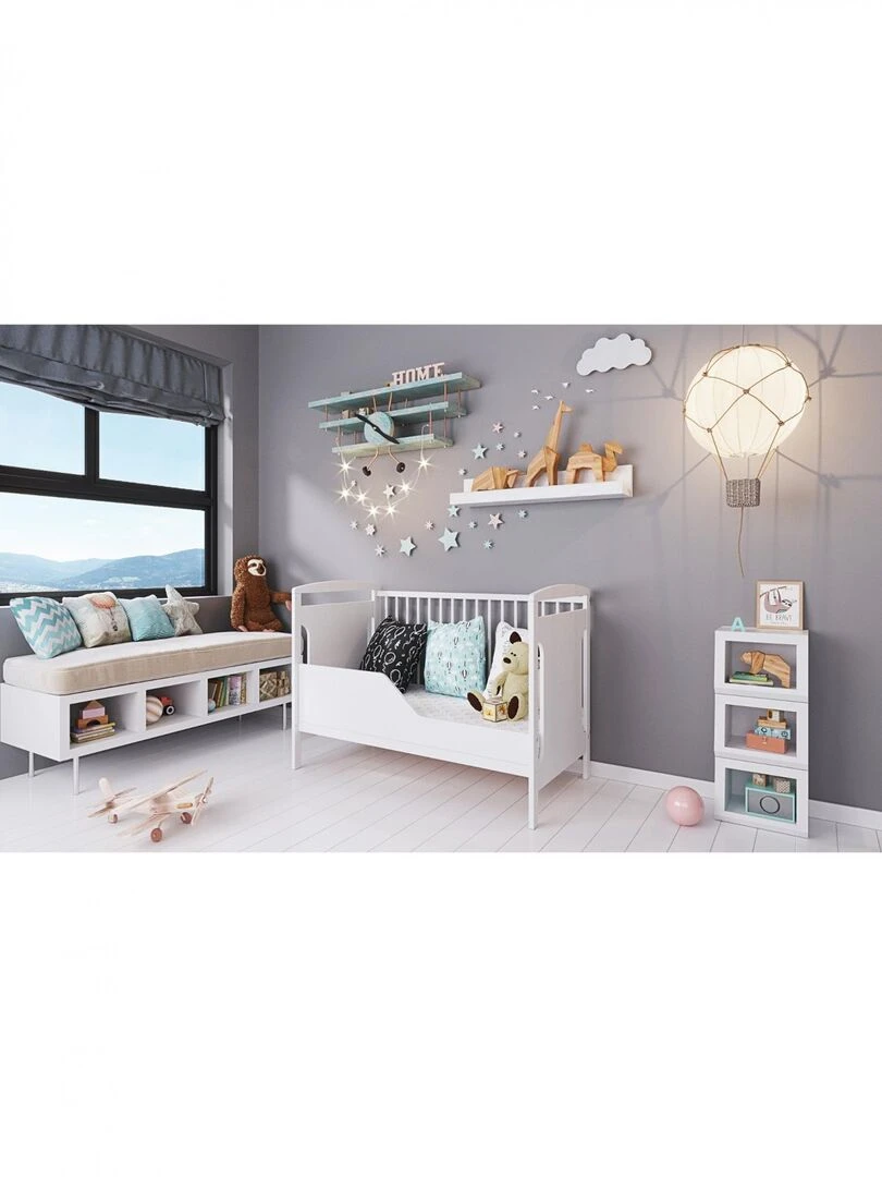 Lit bébé évolutif   ELINOR  120x60 cm   Blanc