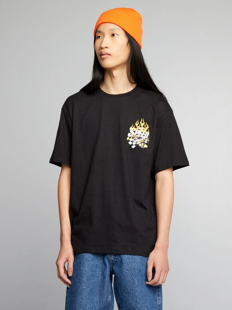 T shirt imprimé 'Hot Wheels'   noir