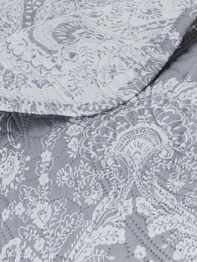 Dessus de lit aspect cachemire   Gris clair