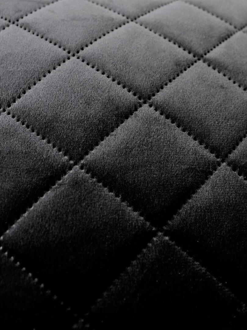 Coussin en velours et piqûres losanges   Noir