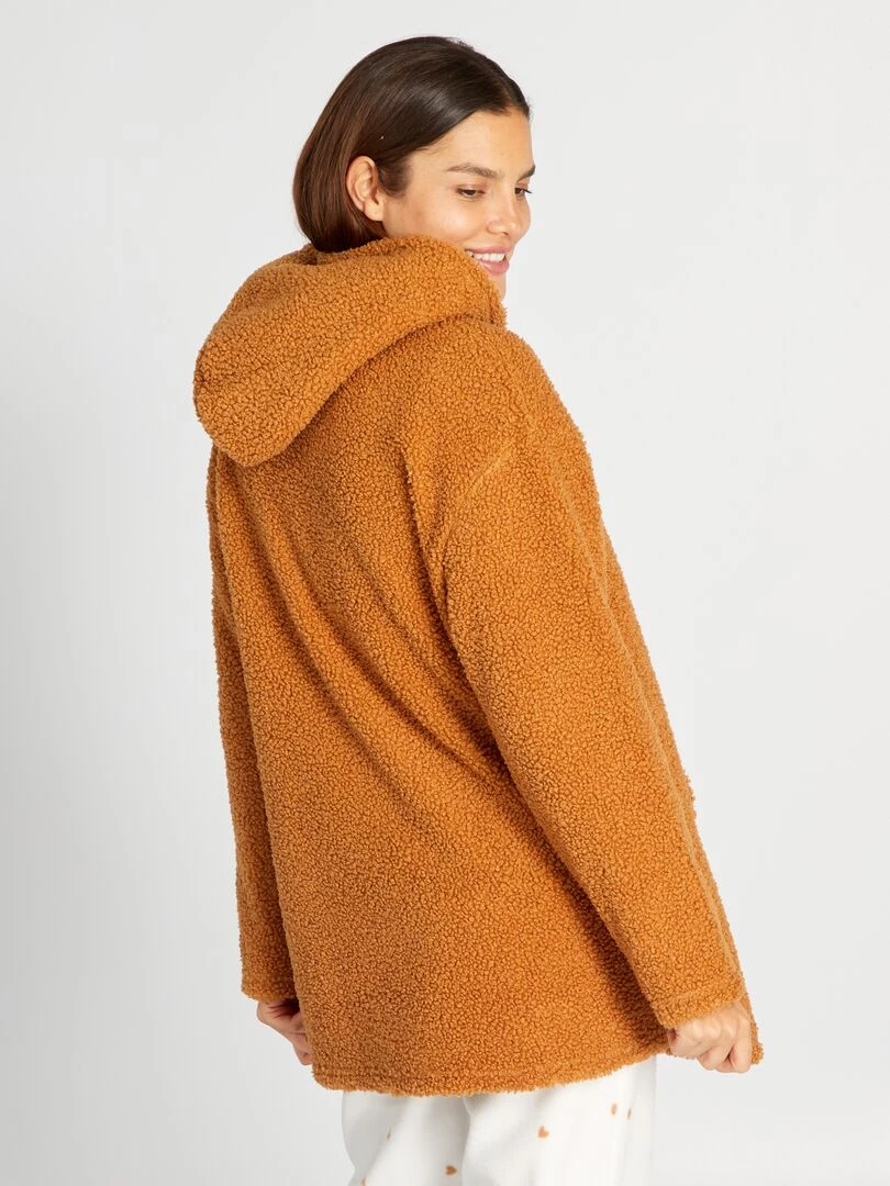 Sweat type sherpa de nuit Marron