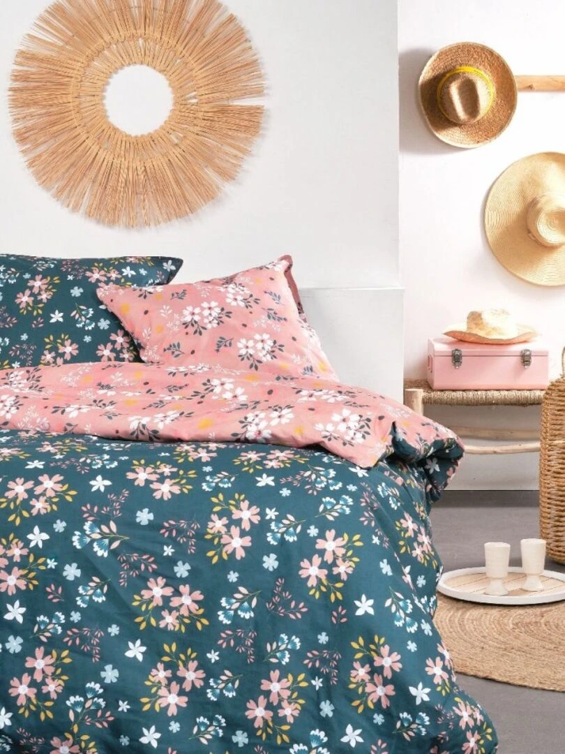 Housse de couette Sunshine 11.36 + taie(s) 100% coton 57 fils Rose