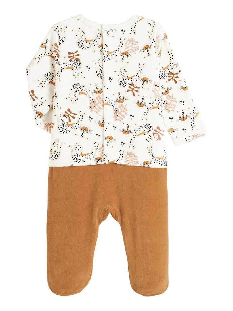 Pyjama bébé en velours Benghali Ecru
