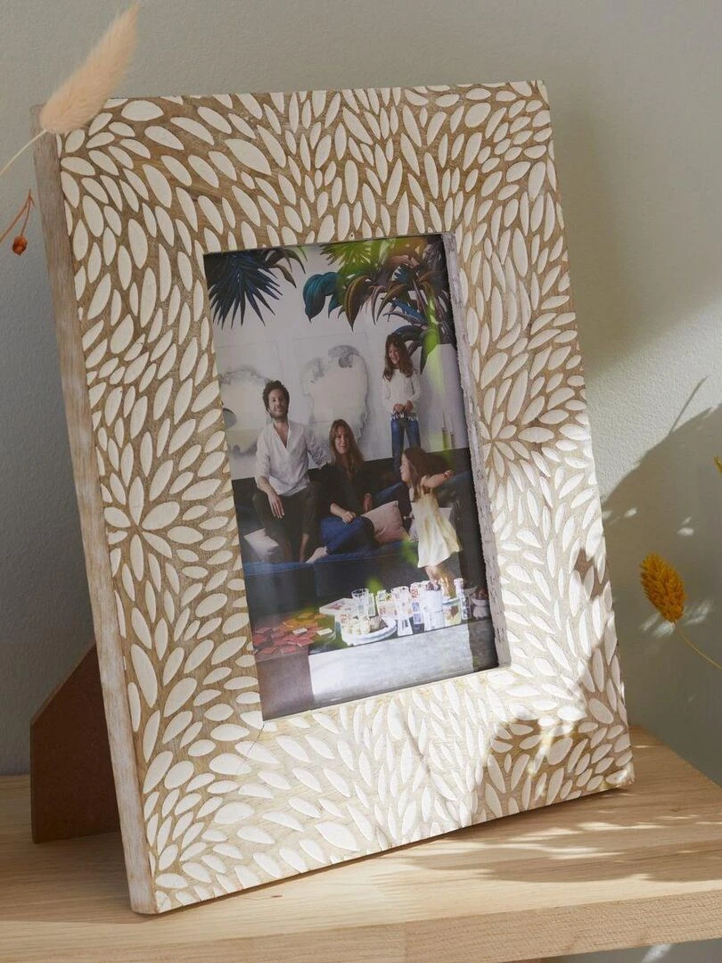Cadre photo à poser 'MANGO WOOD' 'TODAY' Beige