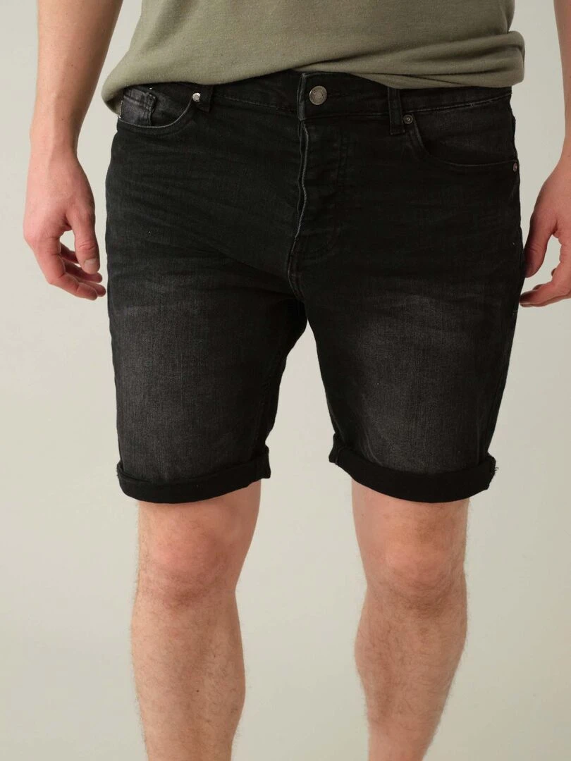 Bermuda longueur genou pour homme 'Deeluxe'   Noir Gris
