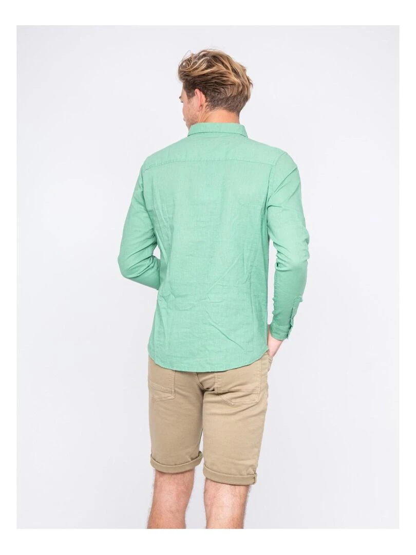 Chemise manches longues lin et coton DALICOT Vert