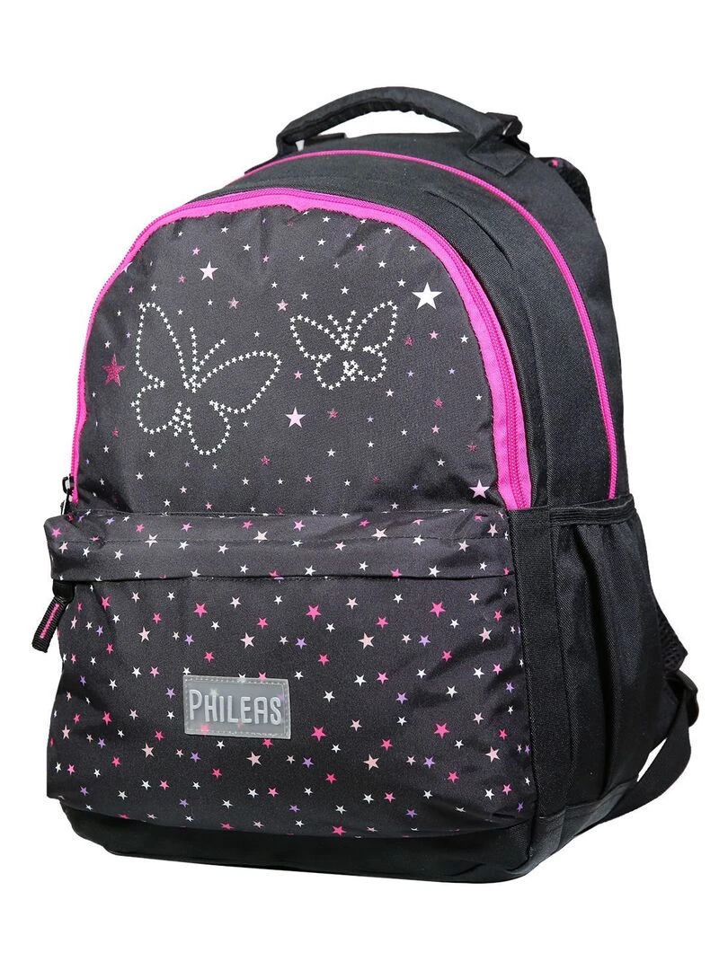 BAGTROTTER Sac à dos 2 compartiments Phileas Papillons Noir Système Smart Comfort Noir
