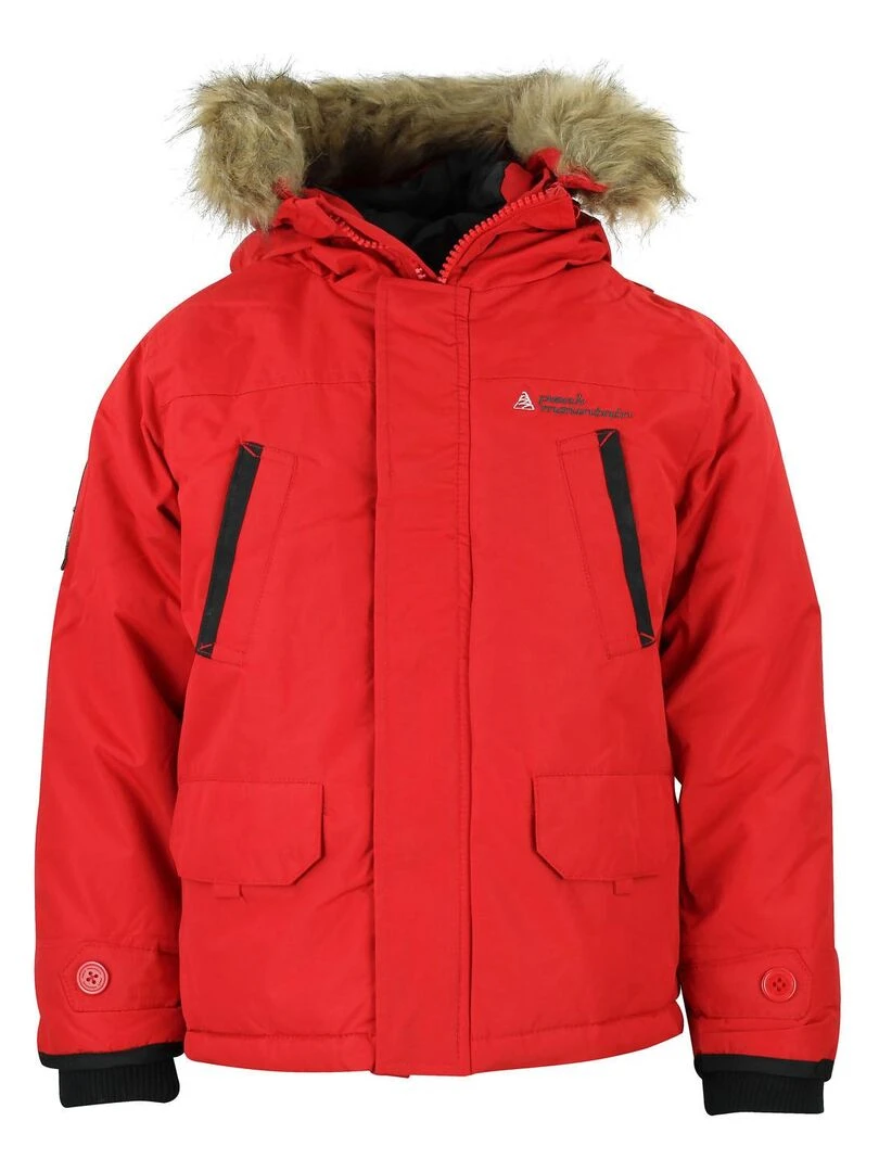 Parka de ski garçon ECAPEAK PEAK MOUNTAIN Rouge