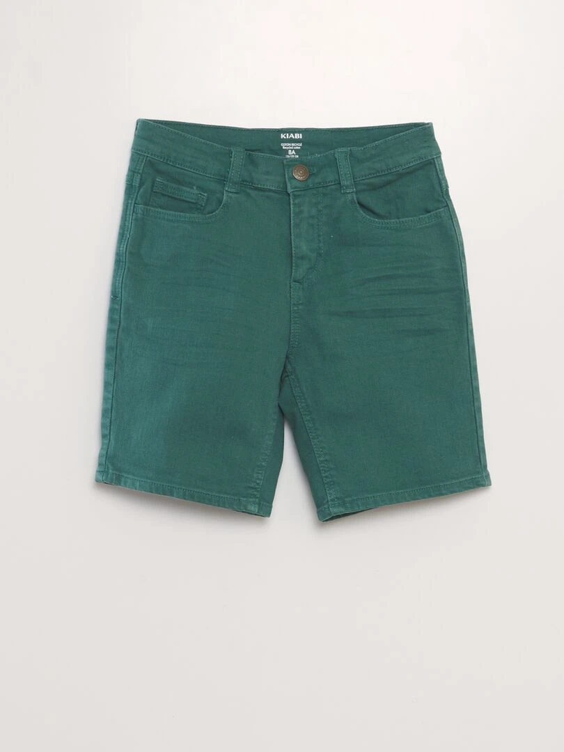 Bermuda en jean Vert sapin