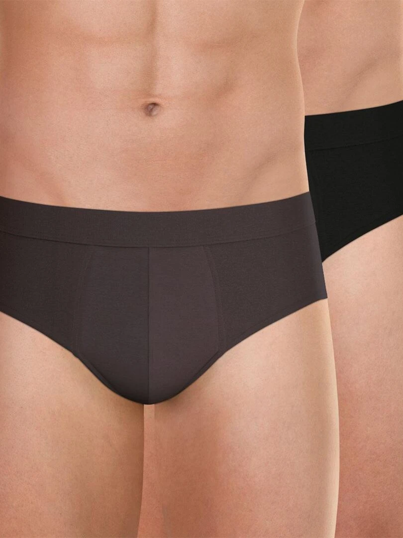 Lot de 2 slips homme Fusion Noir Marron